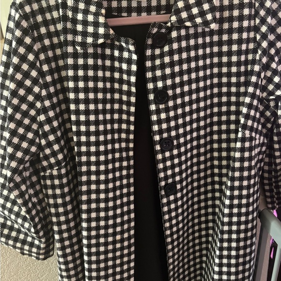 Chico's Black and White Gingham Button Down Jacket - Picture 12 of 12